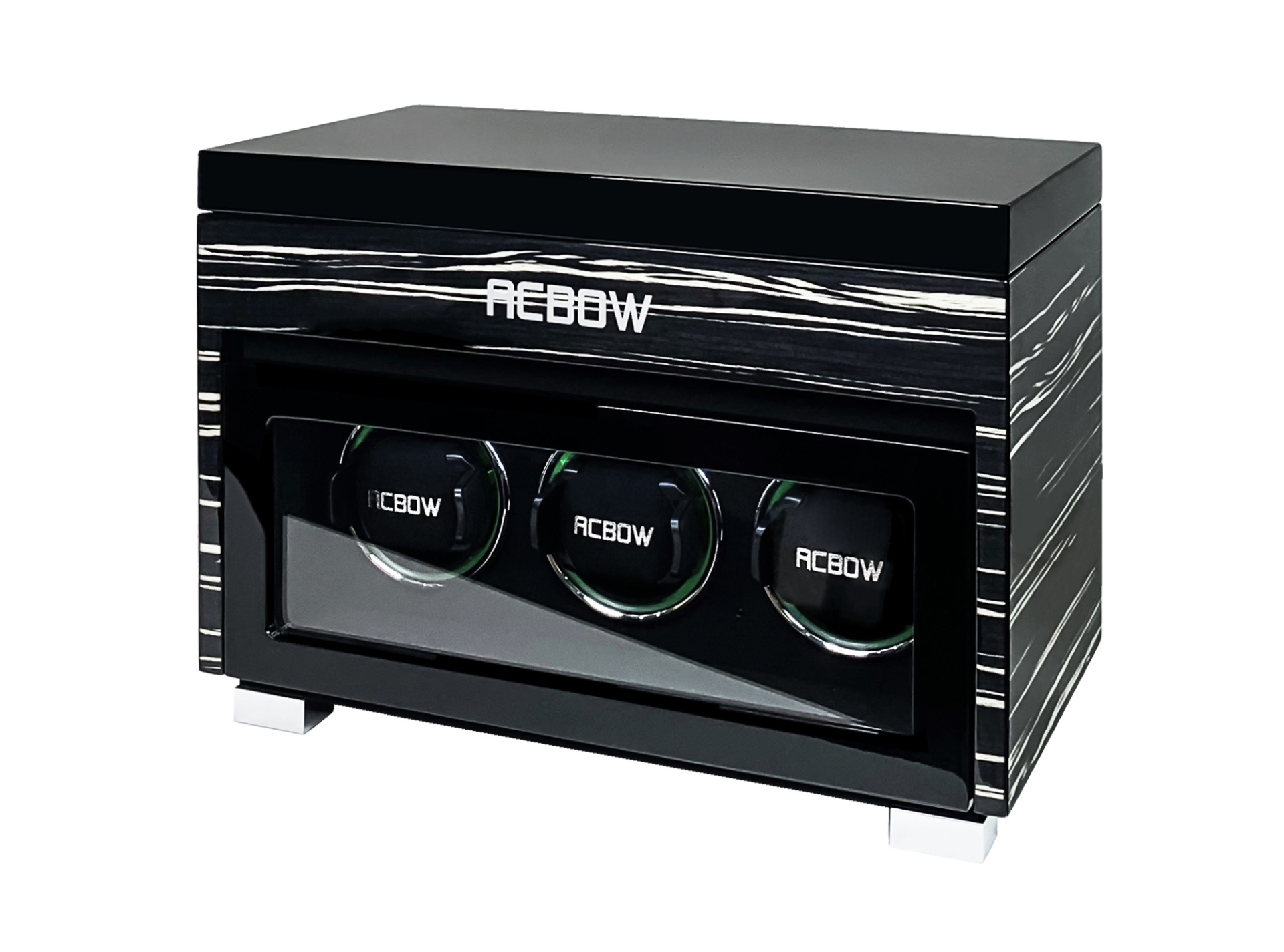 Tủ đựng đồng hồ cơ ACBOW cao cấp - 3 xoay 6 tĩnh - kèm remote, màn hình cảm ứng và LED - vỏ gỗ màu granite sáng bóng