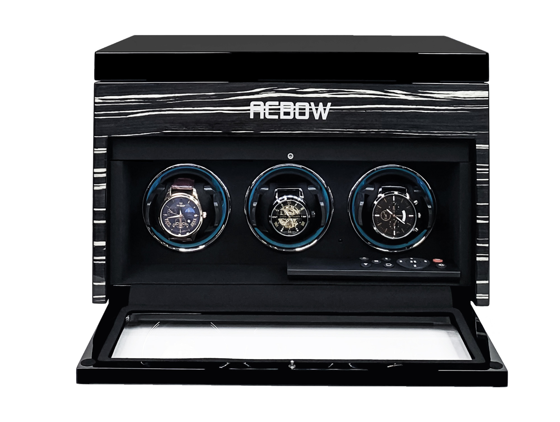 Tủ đựng đồng hồ cơ ACBOW cao cấp - 3 xoay 6 tĩnh - kèm remote, màn hình cảm ứng và LED - vỏ gỗ màu granite sáng bóng