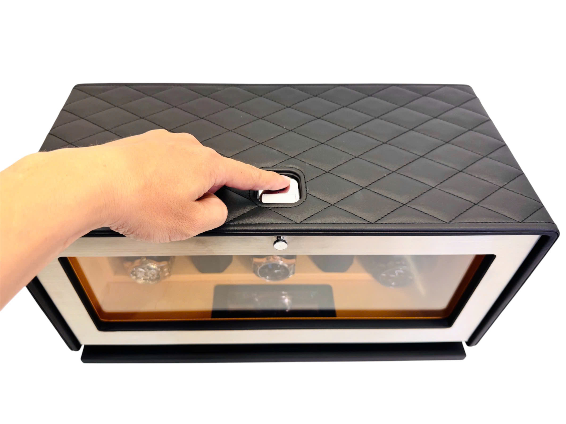 tủ hộp xoay đồng hồ cơ chính hãng acbow 4 xoay 5 tĩnh có khóa vân tay cao cấp