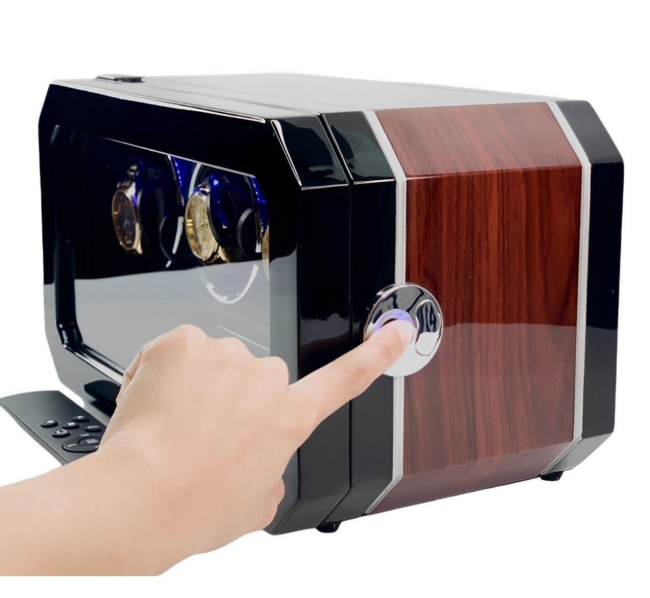 hộp xoay đồng hồ cơ chính hãng acbow 3 ngăn xoay khóa vân tay cao cấp