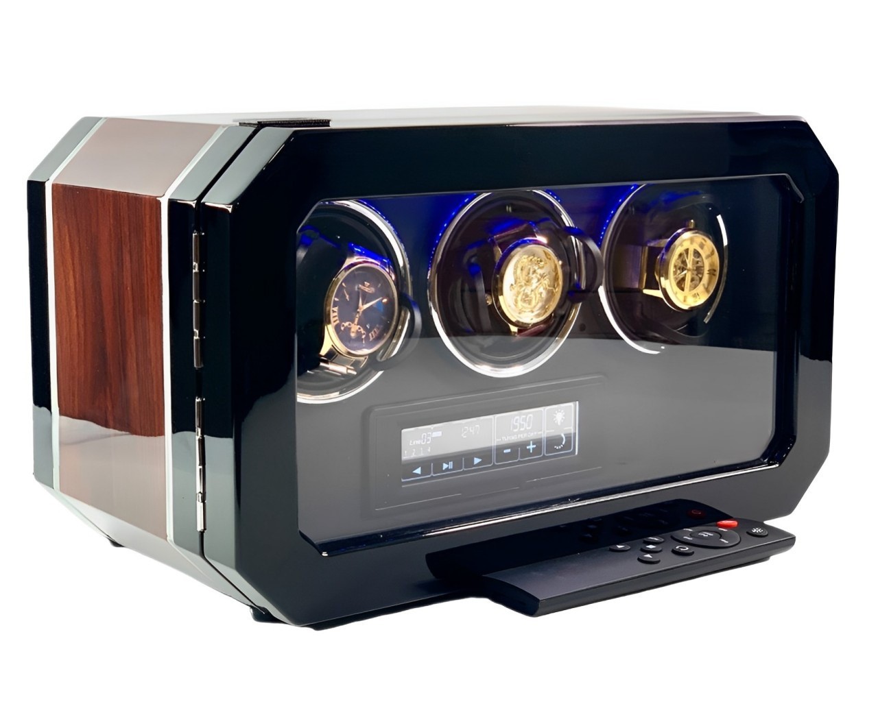 hộp xoay đồng hồ cơ chính hãng acbow 3 ngăn xoay khóa vân tay cao cấp