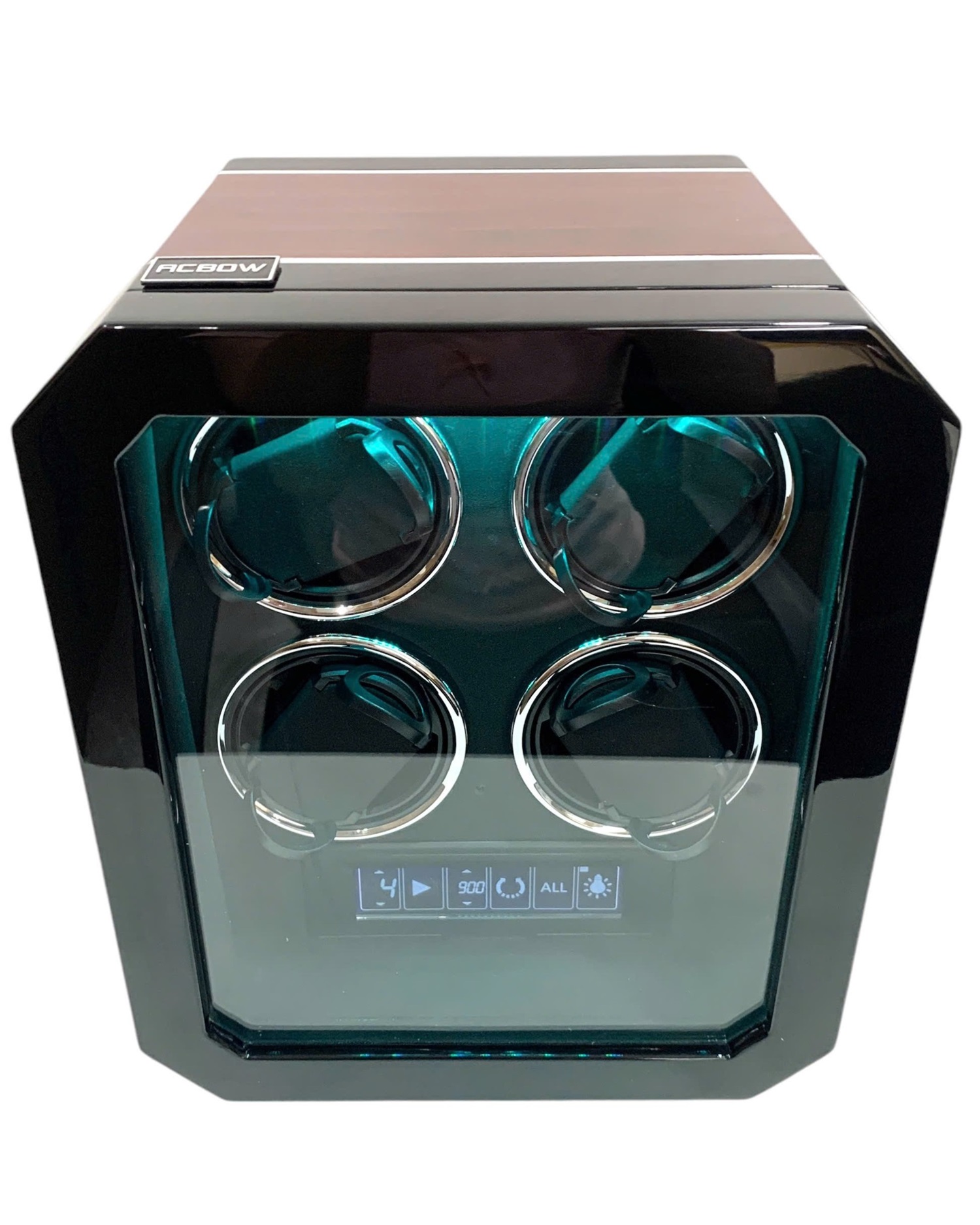 hộp xoay đồng hồ cơ acbow cao cấp 4 ngăn có remote cảm ứng khóa vân tay chính hãng